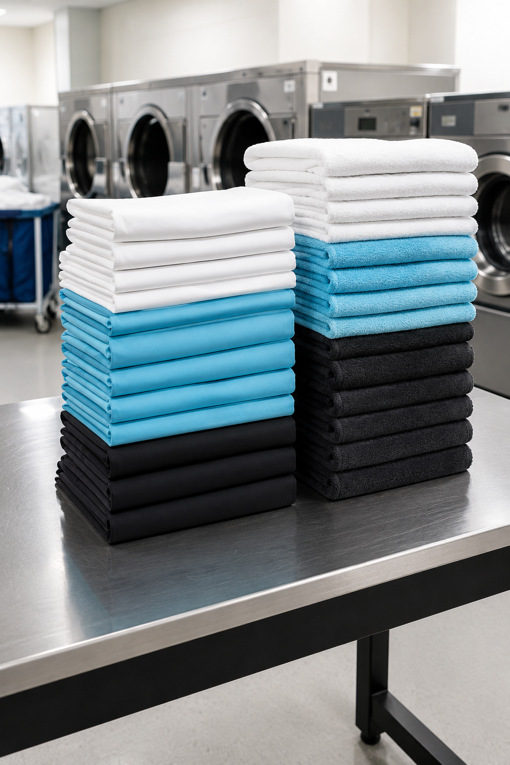 Clean folded linens for linen cleaning service near 77060 Texas