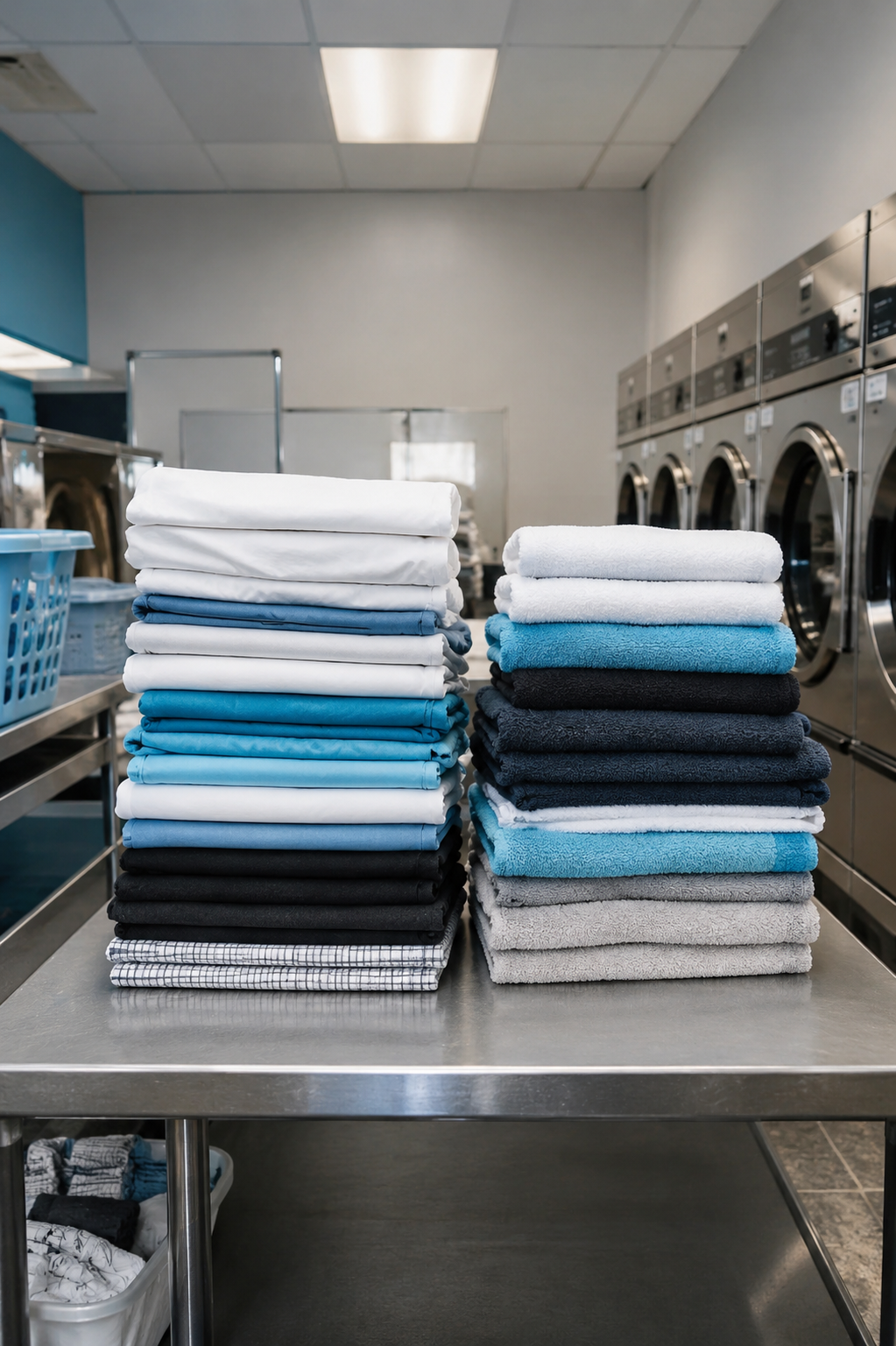 Fresh folded linens for linen cleaning service near 77385 Texas