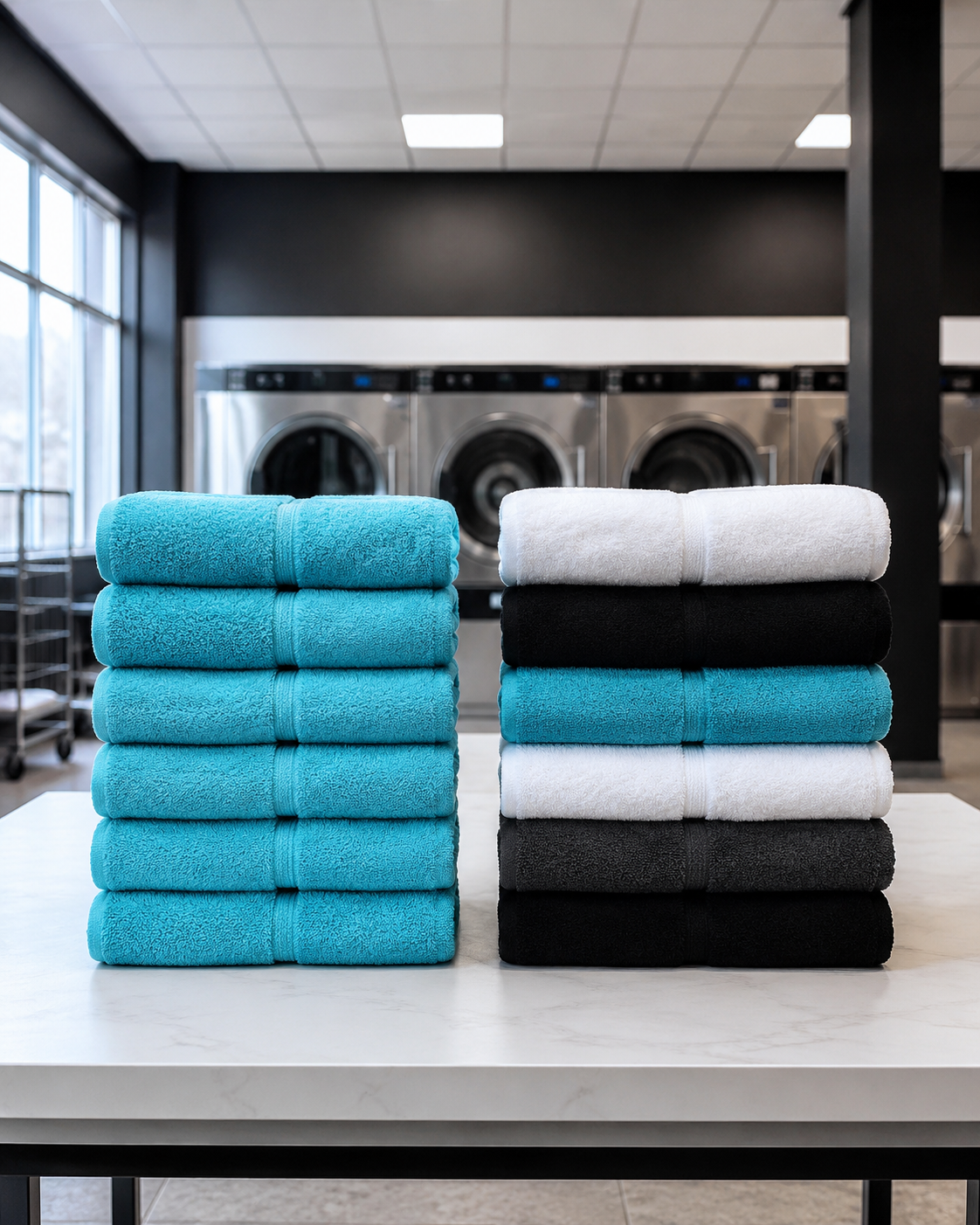 Commercial towel laundry pickup and delivery service near 77385, Texas