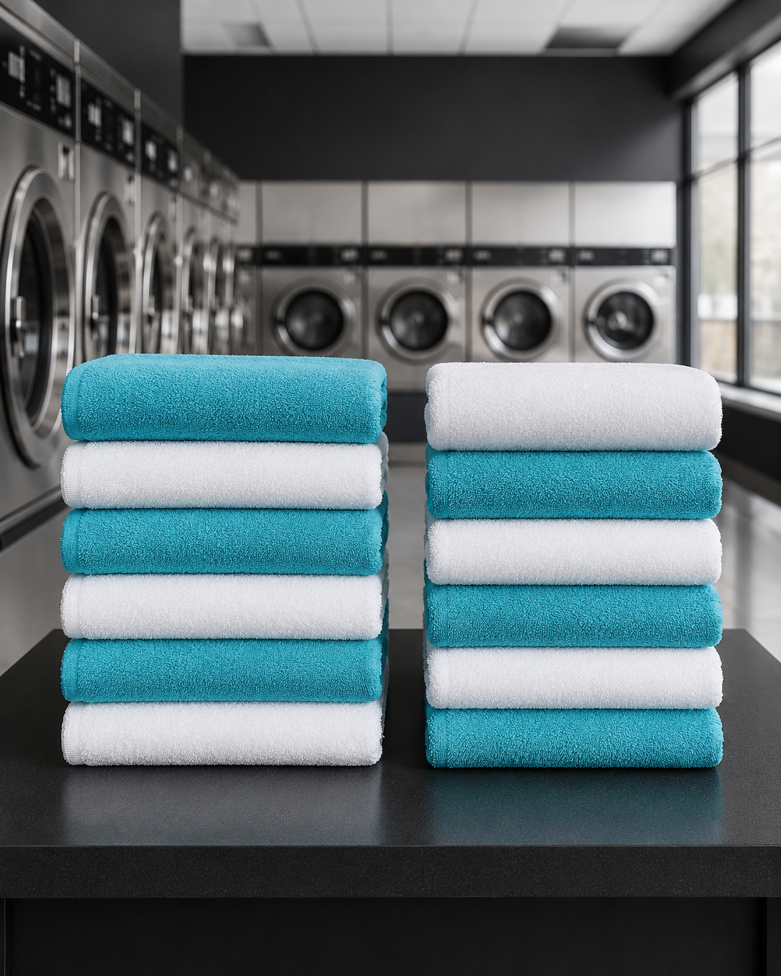 Commercial towel laundry pickup and delivery near Creekside Park in The Woodlands, Texas